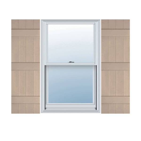 Ekena Millwork Lifetime Vinyl, TailorMade 4 Board Joined (3 Batten), Board-n-Batten, Shutter Loks, LJ4C14X06200WI, PR LJ4C14X06200WI - main